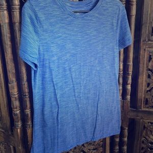 Blue and white striped tee